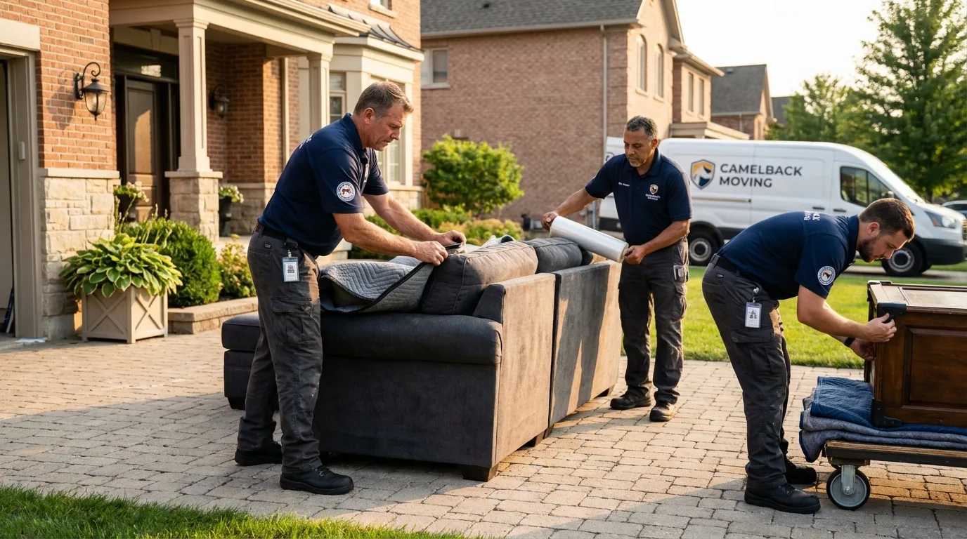 Large estate moving crew wrapping furniture in Incline Village, NV